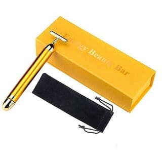 Energy Beauty Bar Electric Vibration Facial Massage Roller Waterproof Face Skin Care  (Gold Colour)1 Pcs