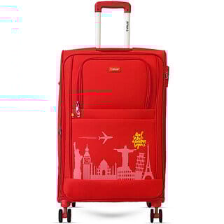 Timus Salsa Plus 68 cm with Soft Spinner Wheels, Medium Cabin Size Travel Luggage with TSA Lock Red