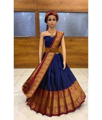 kedar fab Jacquard Lehenga Choli Set For Girls ( Pack of 1 , Blue )
