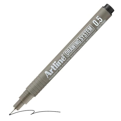 Artline Black Colour Drawing System Pen of writing width 0.5 MM of 12 Qunaity | Explore Various Drawing Techniques for Artists & Designers