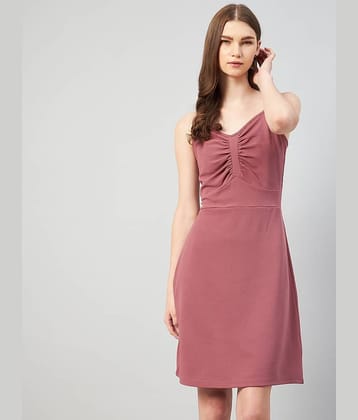 Rare Women Polyester Solid Bodycon Dress ( Peach )