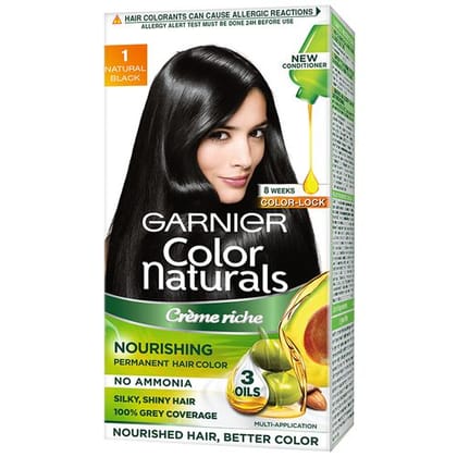 Garnier Color Naturals Creme Hair Color - 1 Natural Black, 70 ml+ 60 gm