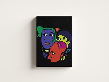 FURNISHUB Dynamic Faces in Abstract | Vibrant Modern Wall Art | Abstract Art Painting For Home Decor | Wall Decor Painting | Home Decor Articles | Ideal Gifts
