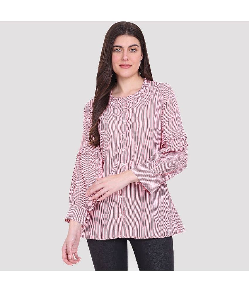 PP Kurtis Women Striped Rayon Shirt ( Pink )