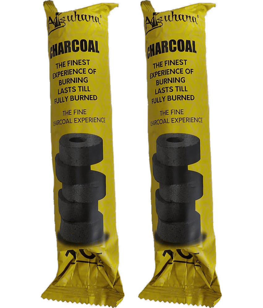 PUFFSMART Alsuhana Hookah Coil Charcoal Sheesha Magic Sulphur Free Coal - (Black) Pack of 2