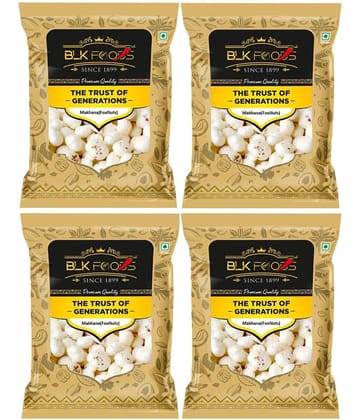 BLK FOODS Lotus Seeds Pop /Gorgon Nut Puffed Kernel (Makhana) 400 g Pack of 4