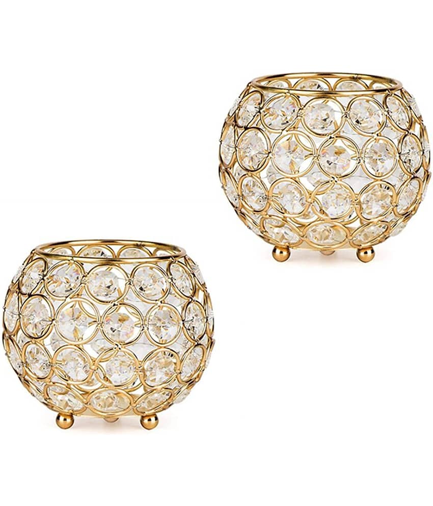 Urban hemlet Table Top Iron Tea Light Holder - Pack of 2