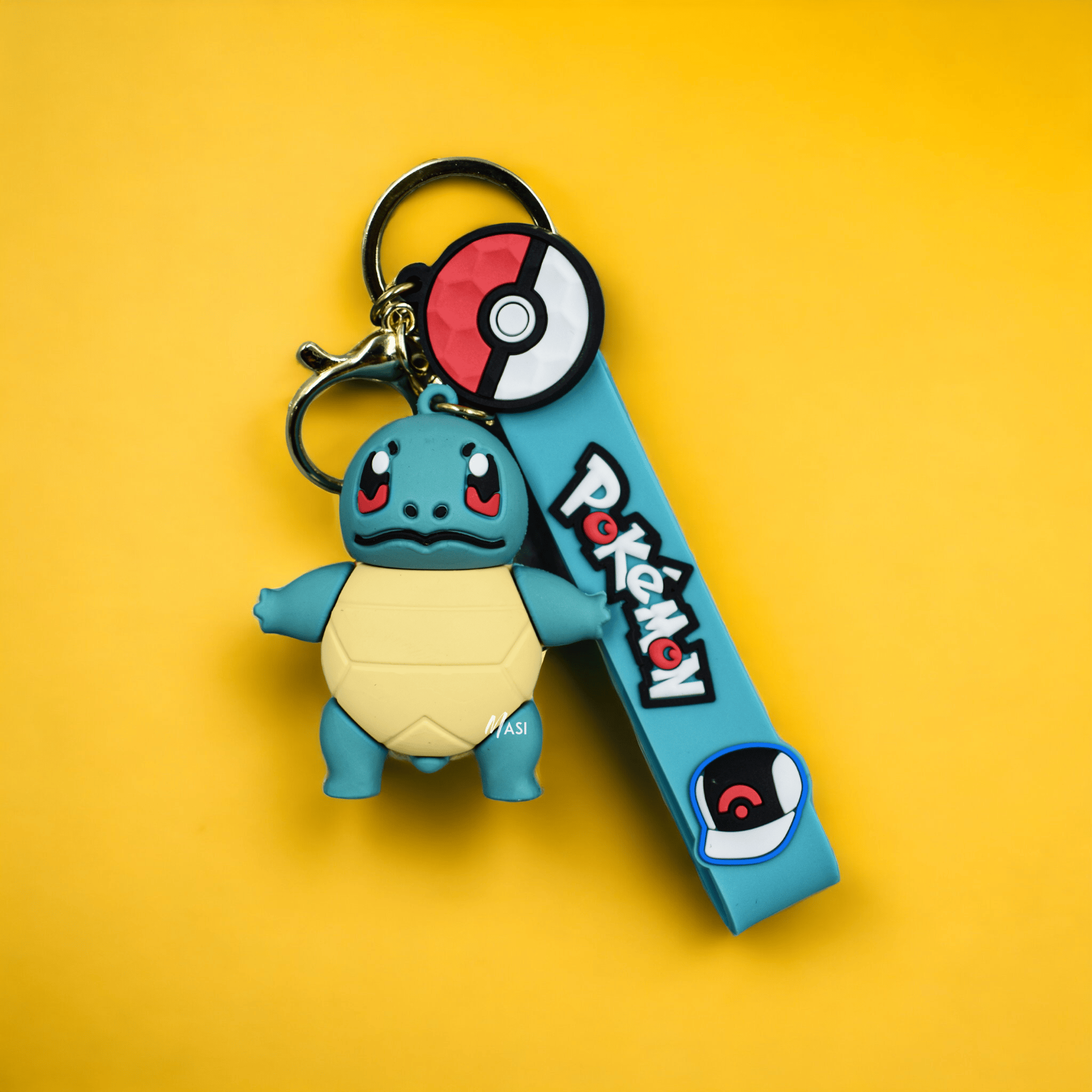 Squirtle Silicon Rubber Keychain With Strap - Pokemon
