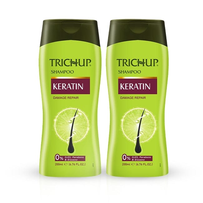 Trichup Keratin Hair Shampoo 200ml Pack of 2 – Repair Damaged Hair, Strengthen Strands & Reduce Breakage