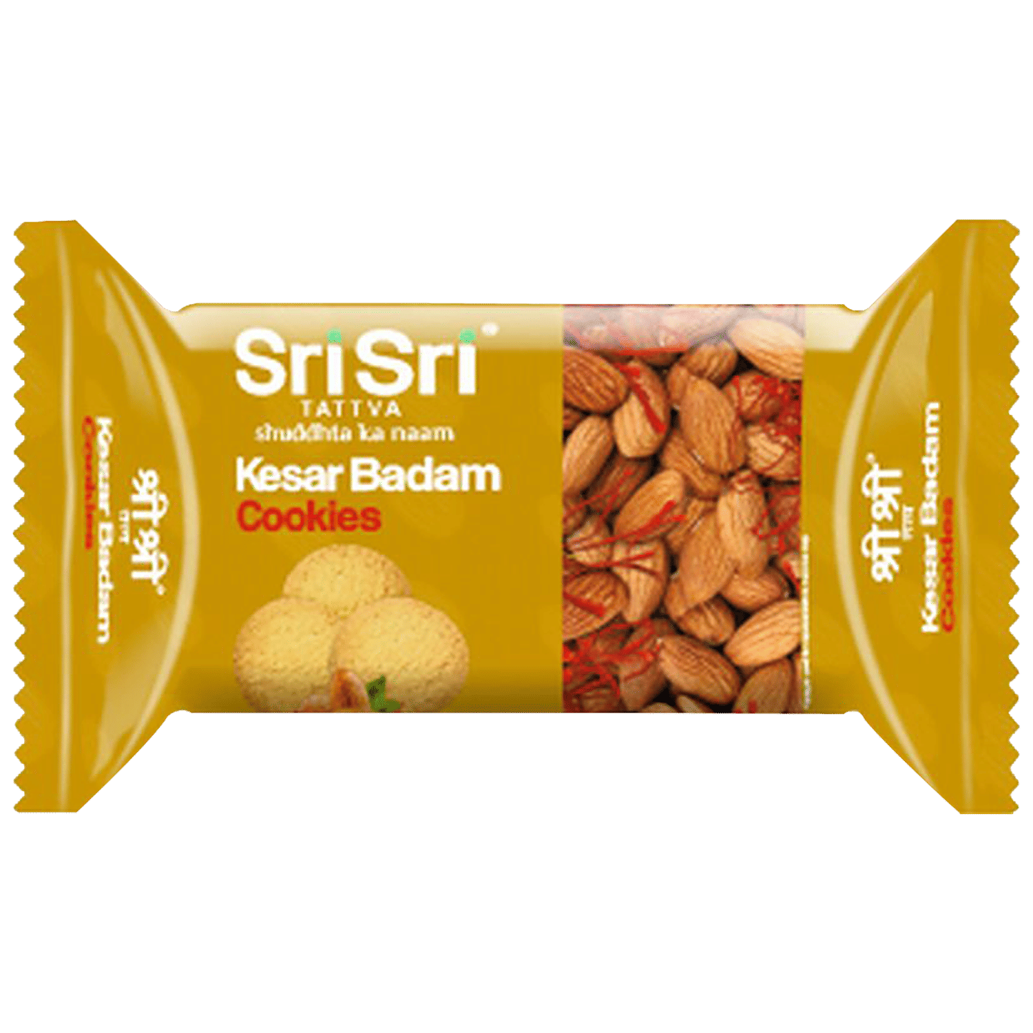 Sri Sri Tattva Kesar Badam Cookies - Teatime Snack, Baked, 50 g