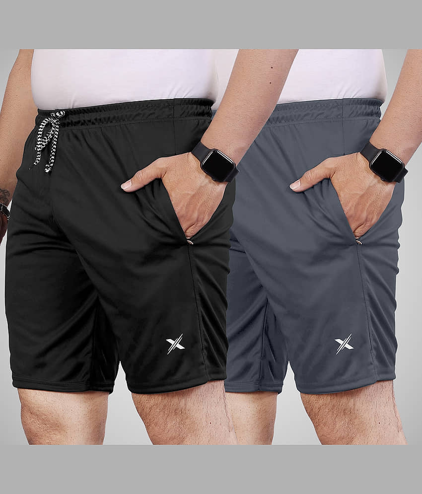 FTX Dark Grey Lycra Men's Shorts ( Pack of 2 )