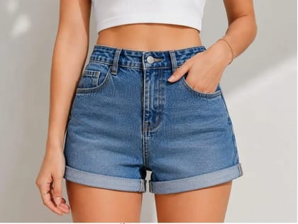 Branded Denim Shorts
