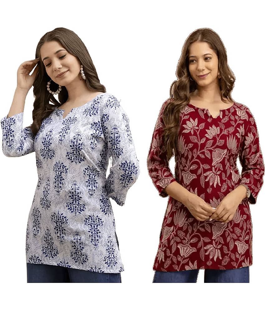 AK FASHION MALL Women Viscose Rayon Printed Straight Kurti ( Multicolor2 )