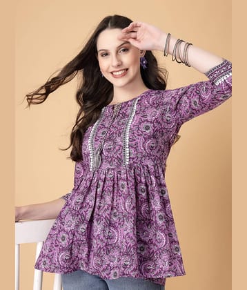 GOD BLESS Women's Rayon Peplum Top ( Purple )