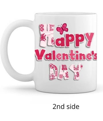 thriftkart Ceramic mug 2 Valentine DESIGN IN 1 Ceramic mug Valentine Mugs - Pack of 1