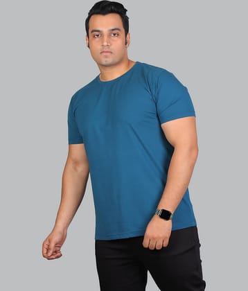 Xmex Pack of 1 Cotton Blend Regular Fit Men's T-Shirt ( Teal Blue )