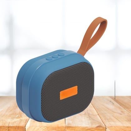 Stylish Portable Bluetooth Speaker with Carry Strap - Compact Design, Big Sound Blue