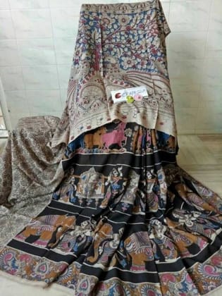 AWESOME LINEN COTTON PRINTED SAREE - 1955