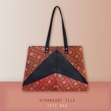 Athangudi Tiles Block Printed Tote Bag