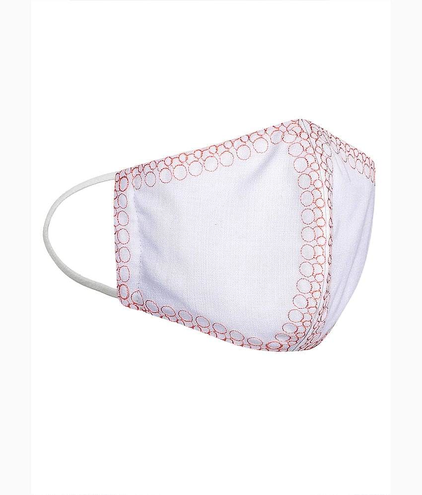 Anekaant - White Cotton Mask ( Pack of 1 )