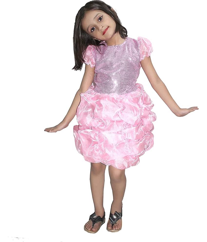 Kaku Fancy Dresses Fairy Tales Pink Frock Costume | Fairy Tales Dress for Girls | Frock Pink, 7-8 Years, for Girls