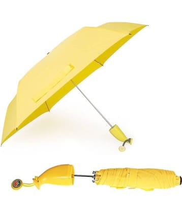 House Of Quirk Banana Shape Folding Umbrella Rain Umbrella for Outdoor in Banana Shape-(Yellow)