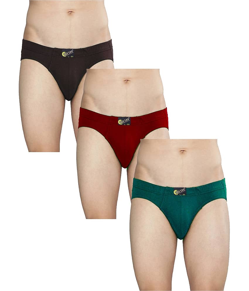 VEE SAA Pack of 3 Cotton Briefs For Men's ( Multicolor )
