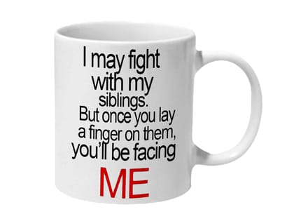 Multicolor Protective Siblings Ceramic Mug