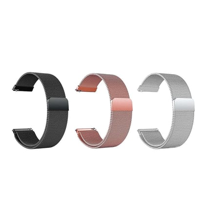 iWatch Melanese Mesh Strap Black, Silver& Rose Pink (Combo) - SELECT MM- WrapCart iWatch Melanese Mesh Strap Black, Silver& Rose Pink (Combo) - SELECT MM- WrapCart - 38/40/41 MM