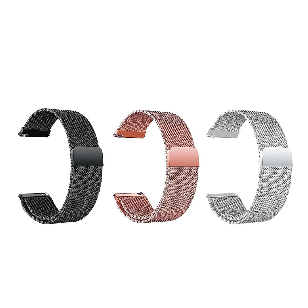 iWatch Melanese Mesh Strap Black, Silver& Rose Pink (Combo) - SELECT MM- WrapCart iWatch Melanese Mesh Strap Black, Silver& Rose Pink (Combo) - SELECT MM- WrapCart - 38/40/41 MM