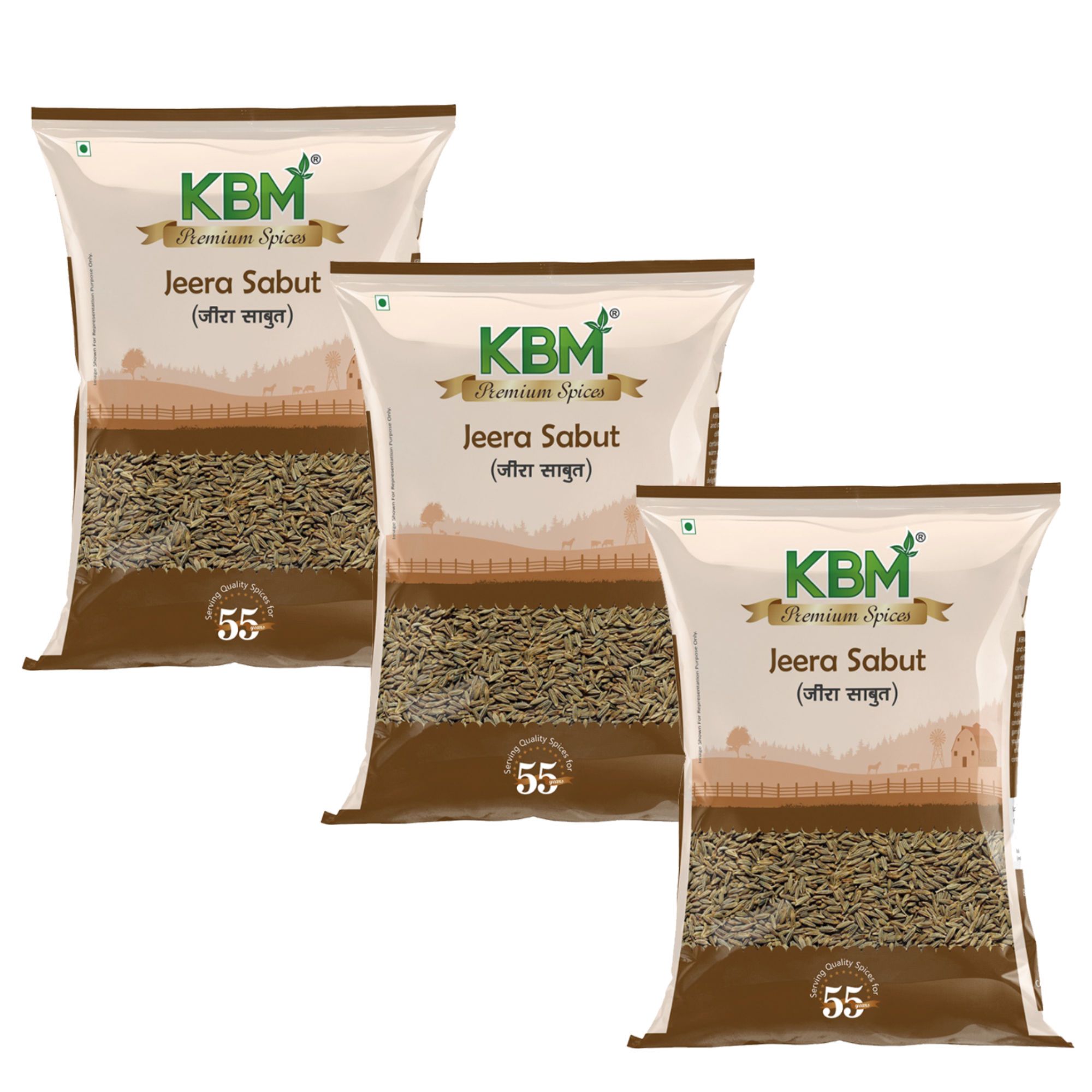 KBM Premium Spices Jeera Whole, 200 gm - Pack of 3