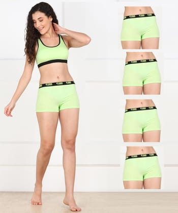 Young Trendz Womens Pink Trendz Combo Boyshorts-XS / Neon Green