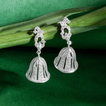 92.5 silver zircon pearl earring