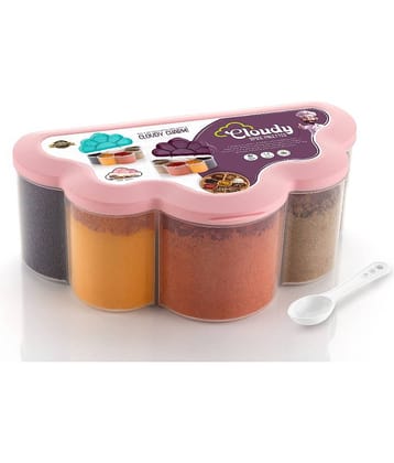 FIT4CHEF Masala Box Polyproplene Pink Spice Container ( Set of 1 )