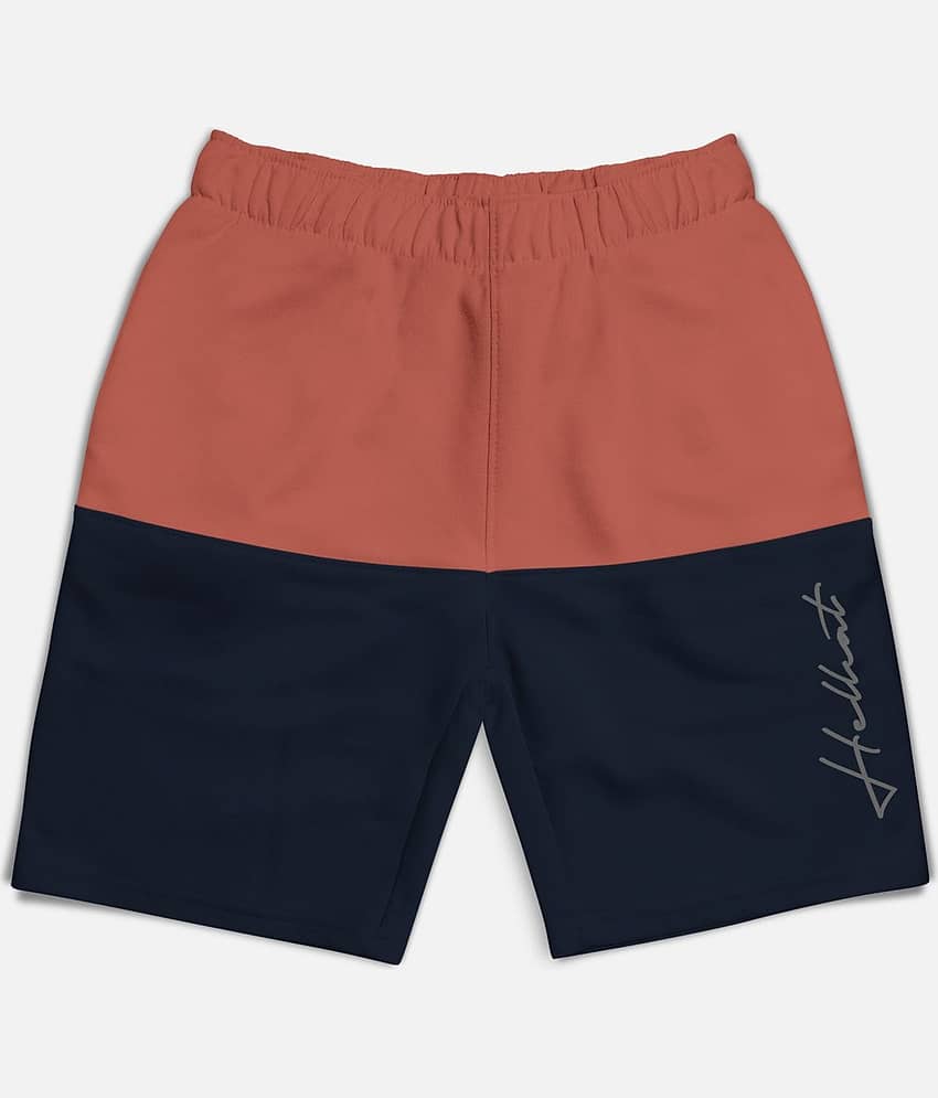 HELLCAT Pack of 1 Cotton Blend Shorts For Boys ( Orange )