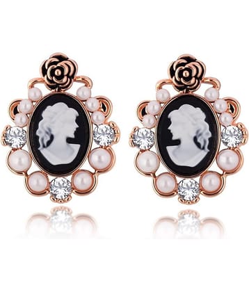 Spargz - Black Stud Earrings ( Pack of 1 )