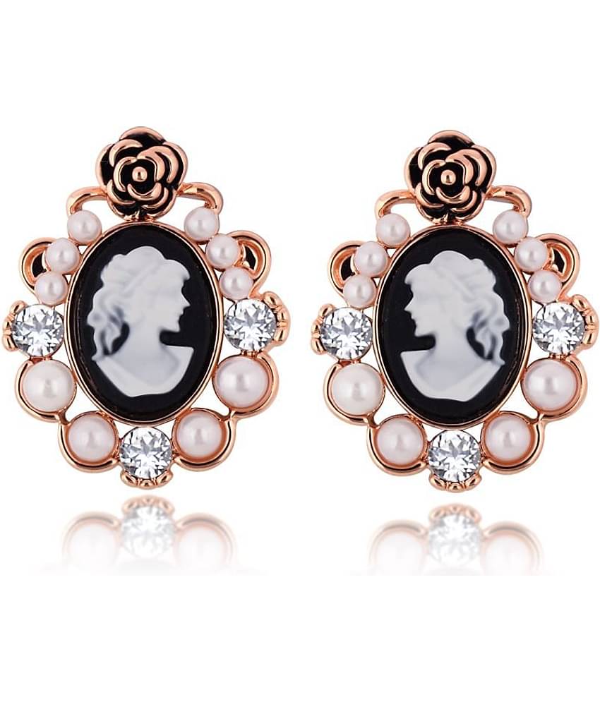 Spargz - Black Stud Earrings ( Pack of 1 )