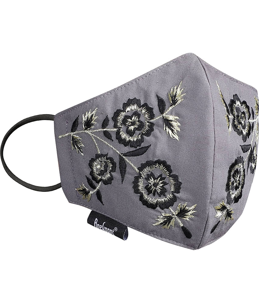 Anekaant - Grey Cotton Mask ( Pack of 1 )