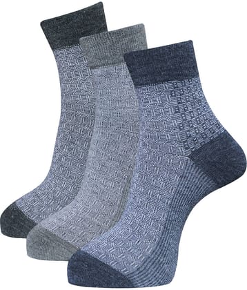 Dollar - Woollen Men's Self Design Multicolor Ankle Length Socks ( Pack of 3 )