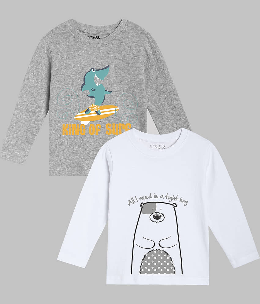 ETCHED DESIGN Pack of 1 Boys Cotton Polo T-Shirt ( Multicolor )