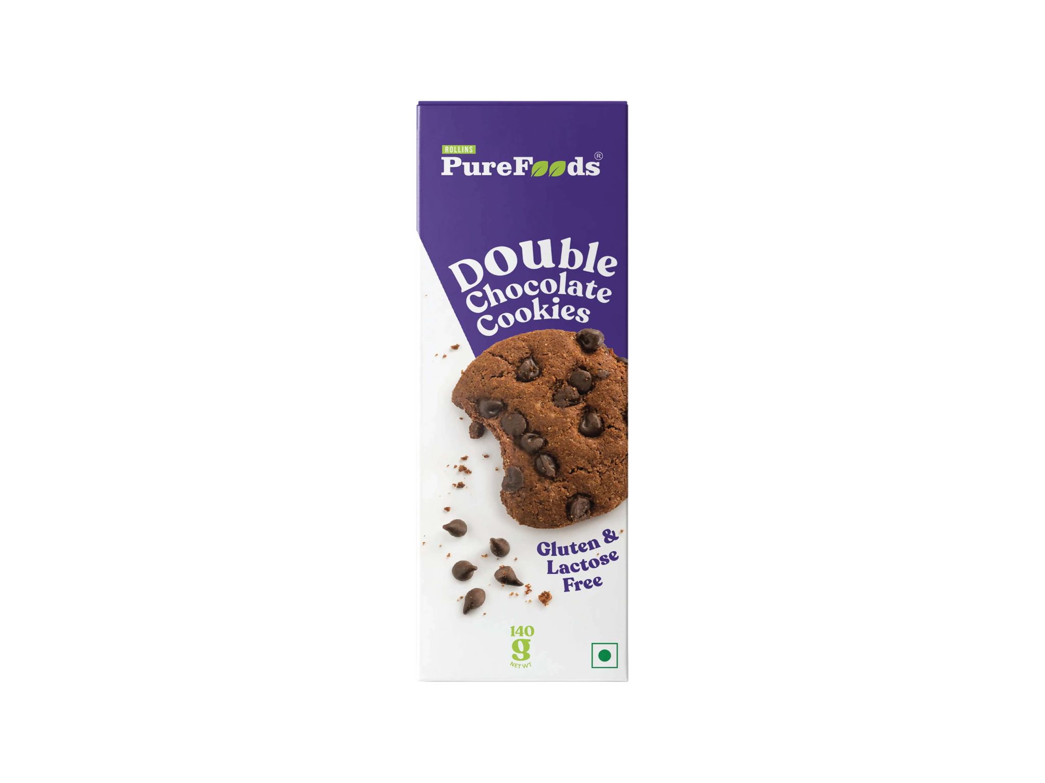 PureFoods Gluten-Free Double Chocolate Cookies - 140g - Pack of 2