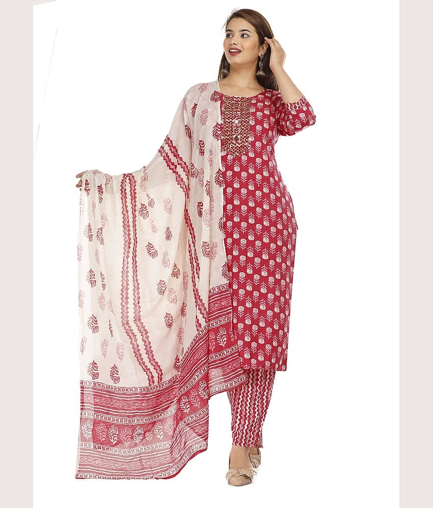 JC4U Cotton Kurti With Pants - Stitched Suit Pack of 3