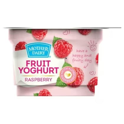 Mother Dairy Raspberry Fruit Yogurt 100 Gms
