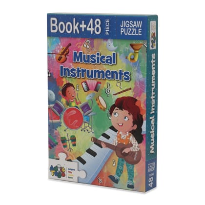 Advit Toys Musical Instruments Jigsaw Puzzle - 48 Piece + 24 Pages Educational Book