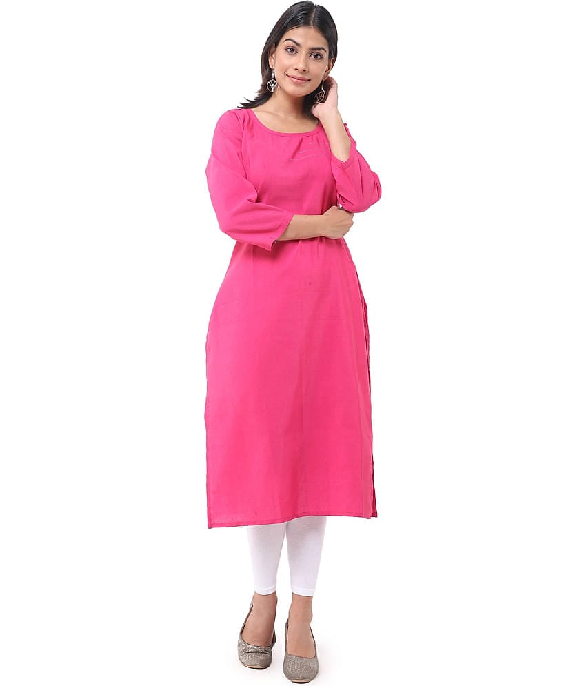 DESHBANDHU DBK - Pink Cotton Women's Straight Kurti