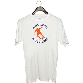 UDNAG Unisex Round Neck Graphic Football, Morris Polyester T-Shirt White