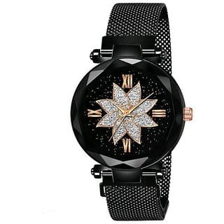 Women Black Magnet Belt Watches