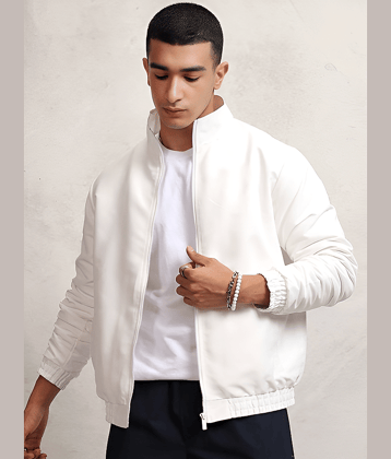 PLUS PARADISE Polyester Men's Casual Jacket - White ( Pack of 1 )