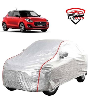 AutoRetail Car Body Cover for Maruti Swift [2018] With Mirror Pocket ( Pack of 1 ) , Silver