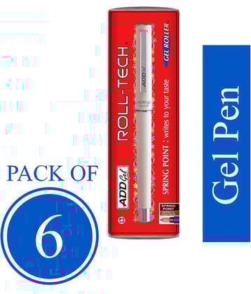 Add Gel Roll-Tech Gel Roller Pen - Black Set of 6